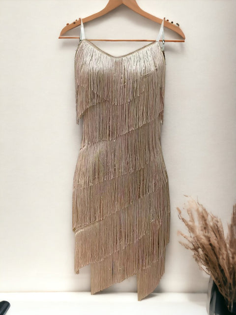 Beige Sequin Dress