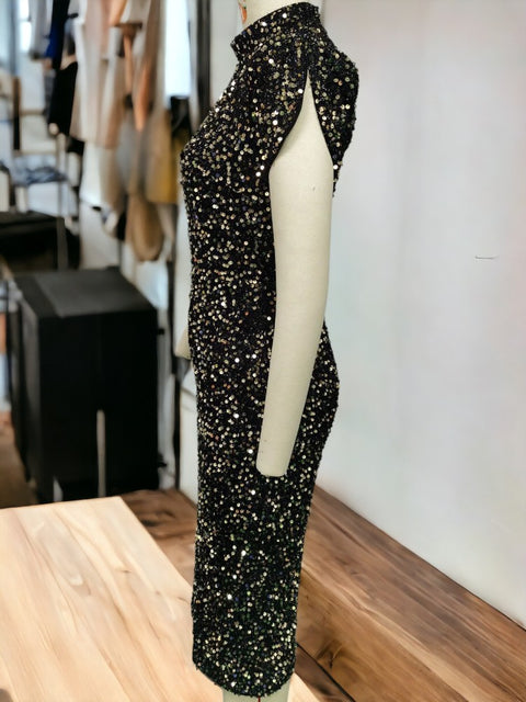 Black Sequin Dress