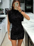 Black Sequins Dress