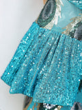 Blue Dress Sequin Spots Size Plus