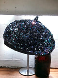 Sequin Beret Blue