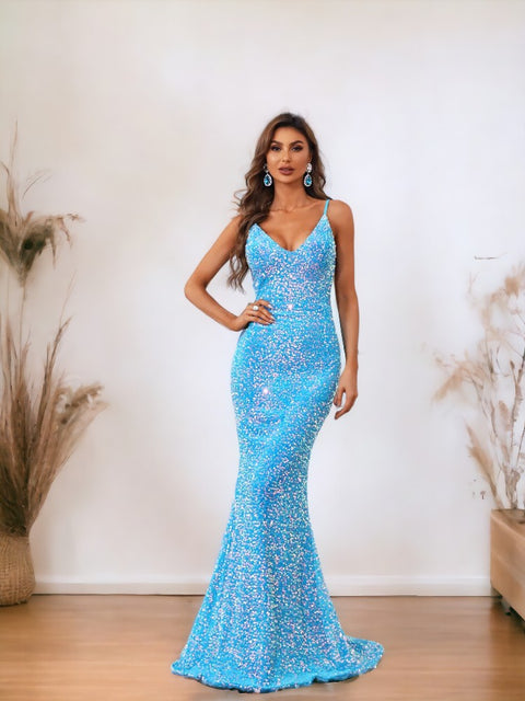 Light Blue Sequin Dress