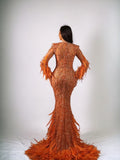 Orange Sequin Dress  