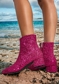 Pink Sequin Boots