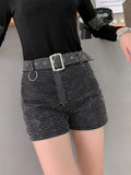 Silver Rhinestone Short Belt