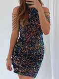 Rainbow Sequin  Dress