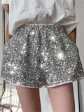 Sequin Shorts Silver 