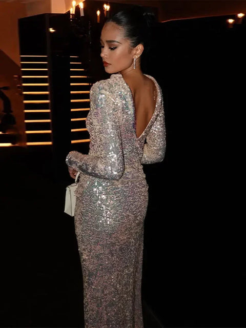 Silver Sequin Dress 