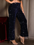 Navy_Blue Sequin Pants