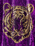 Sequin Purple Top Tiger