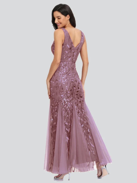 Purple Sequin Bridesmaid Dresses