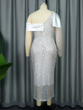 Plus Size White Glitter Dress