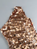 Rose Gold Sequin Prom Dress