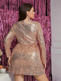 Plus Size Rose Gold Sequin Dress