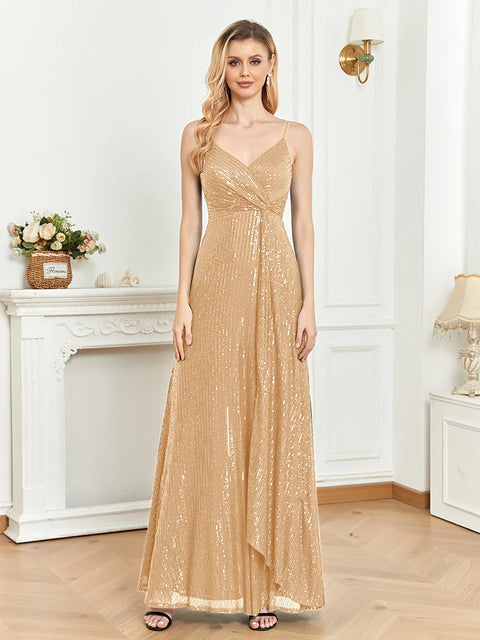 Beige Sequin Dress