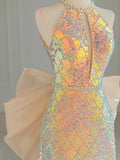 Neon Gold Sequin Dress