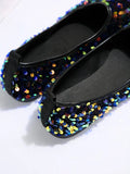 Rainbow Sequin Flats Shoes