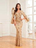 Gold Sequin Formal Dress