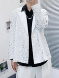 White Sequin Dinner Jacket Mens