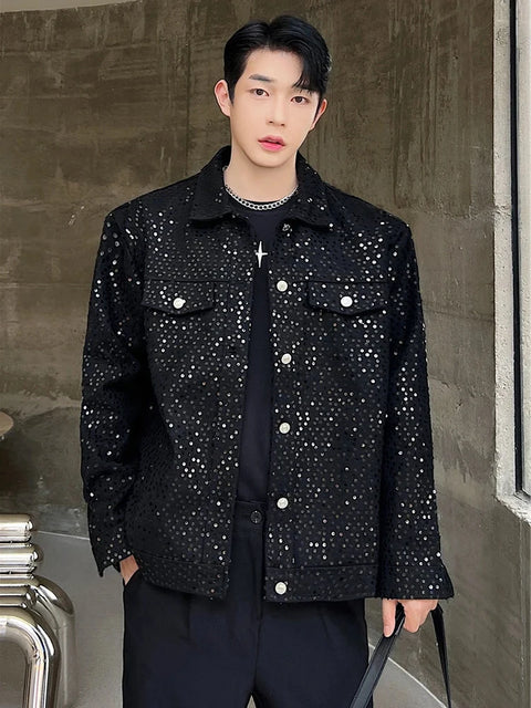 Black Glitter Jacket Men