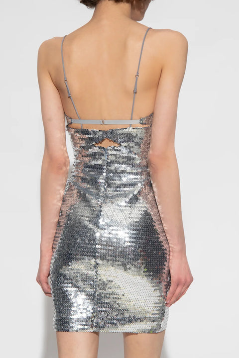 Mini Silver Sequin Dress