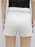 White Rhinestone Short Belt