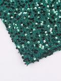 Emerald Green Glitter Dress Off Shoulder