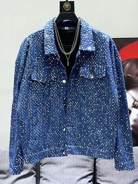 Blue Sequin Jacket Mens