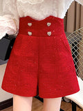 Red Sequin Short Red Casual