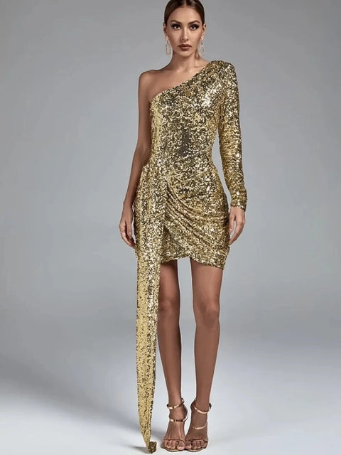  Gold Sequin Dress