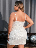 Plus Size White Sequin Dress Fringe