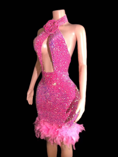 Pink Sequin Dress 