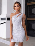 Sequins Mini Dress white