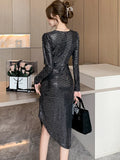 Black Sequin Dress With Heart Cover