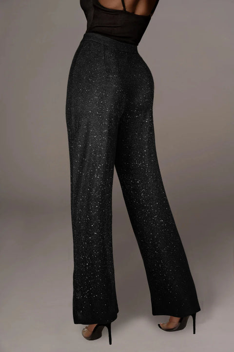 Black Sequin Pants Casual