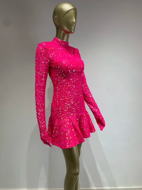 Hot Pink Sequin Dress