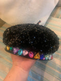 Multicolor Sequin Beret Hat Rhinestones