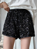 Sequin Shorts Black