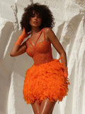 Orange Sequin  Dress