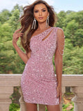 Pink Sequins Mini Dress