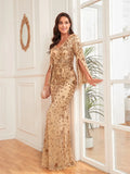 Gold Sequin Formal Dress