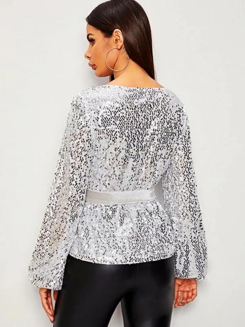 Sequin Long Sleeve Top