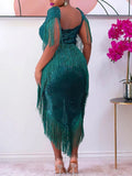 Green Sequin Dress Plus Size Fringe