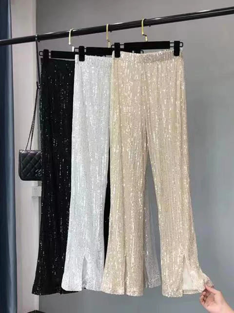 Women's Sequin Elastic Waist Pants