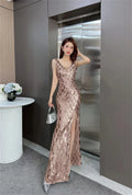 Pink Gold Sequin Sparkle Dress