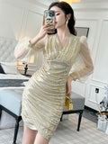 Gold Sequin Party Dress