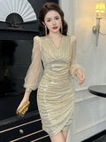 Gold Sequin   Dress