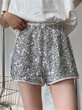 Sequin Shorts Silver 