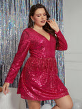 Hot Pink Sequin Dress Plus Size