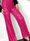 Pink_Red Wide Leg Sequin Pants